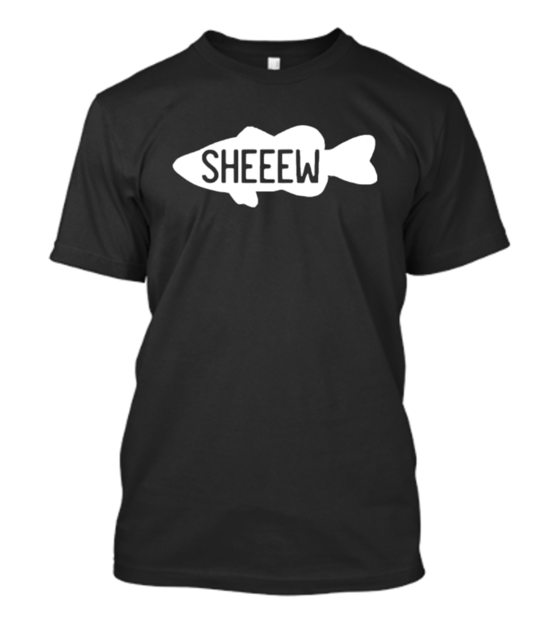 Sheeew Fishing Flair Bass Icon Black T-Shirt
