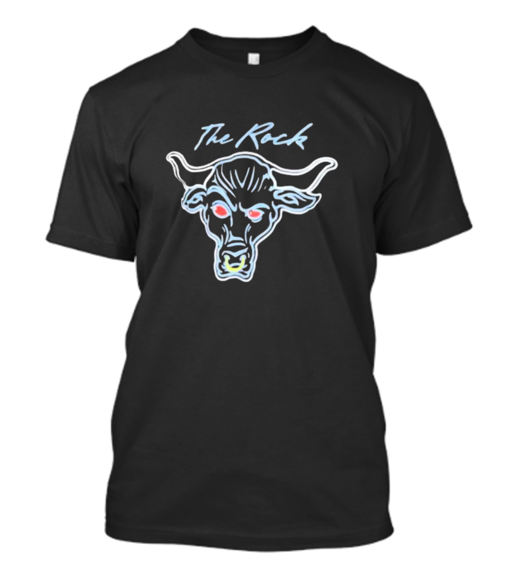 The Rock Neon Glow Bull Ripple Junction Black T-Shirt