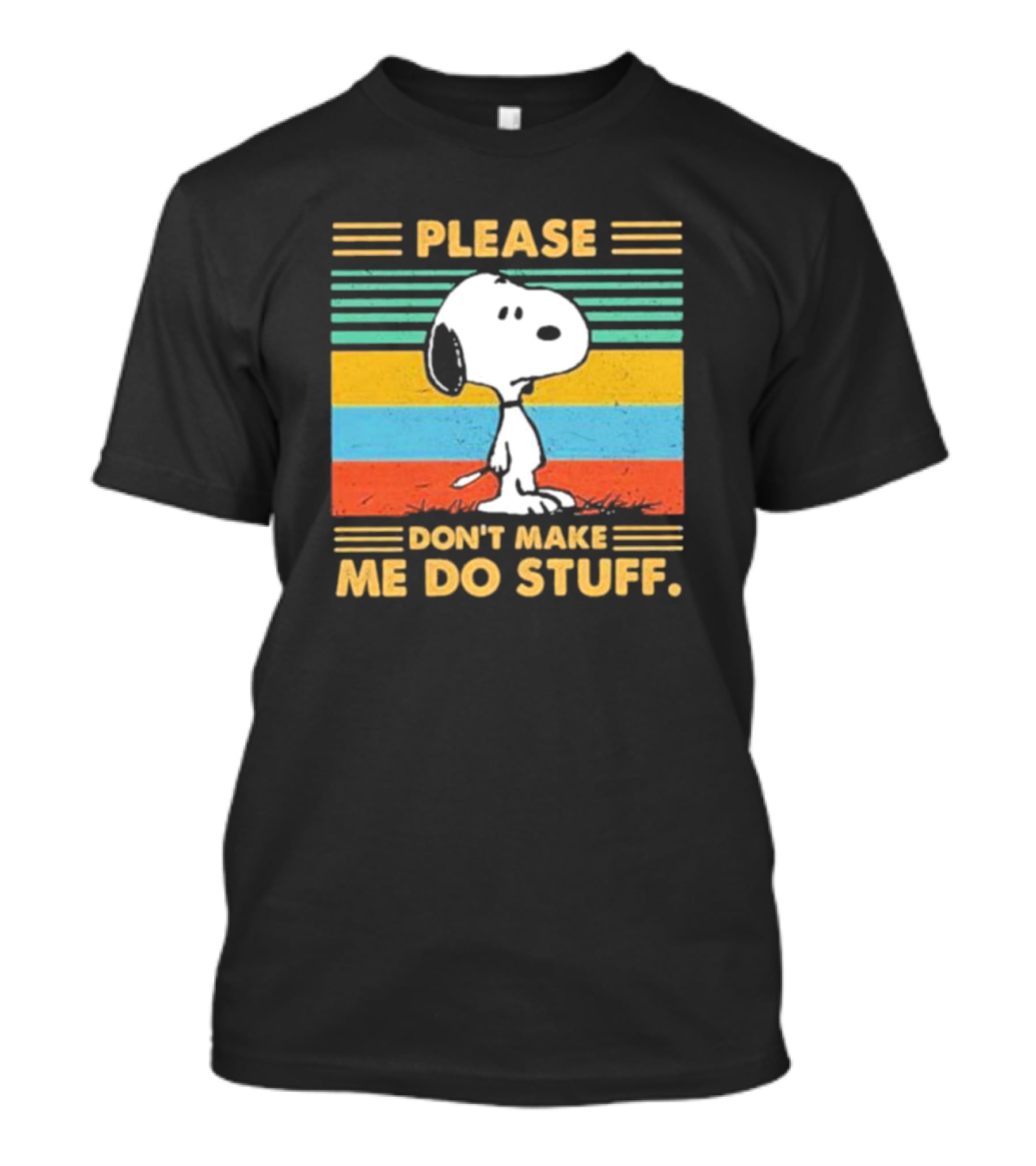 Snoopy Please Don’t Make Me Do Stuff Vintage Retro Colors T-Shirt