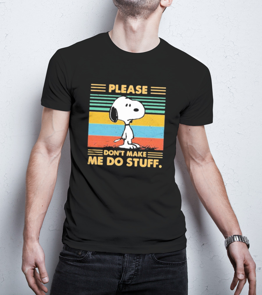 Snoopy Please Don’t Make Me Do Stuff Vintage Retro Colors T-Shirt