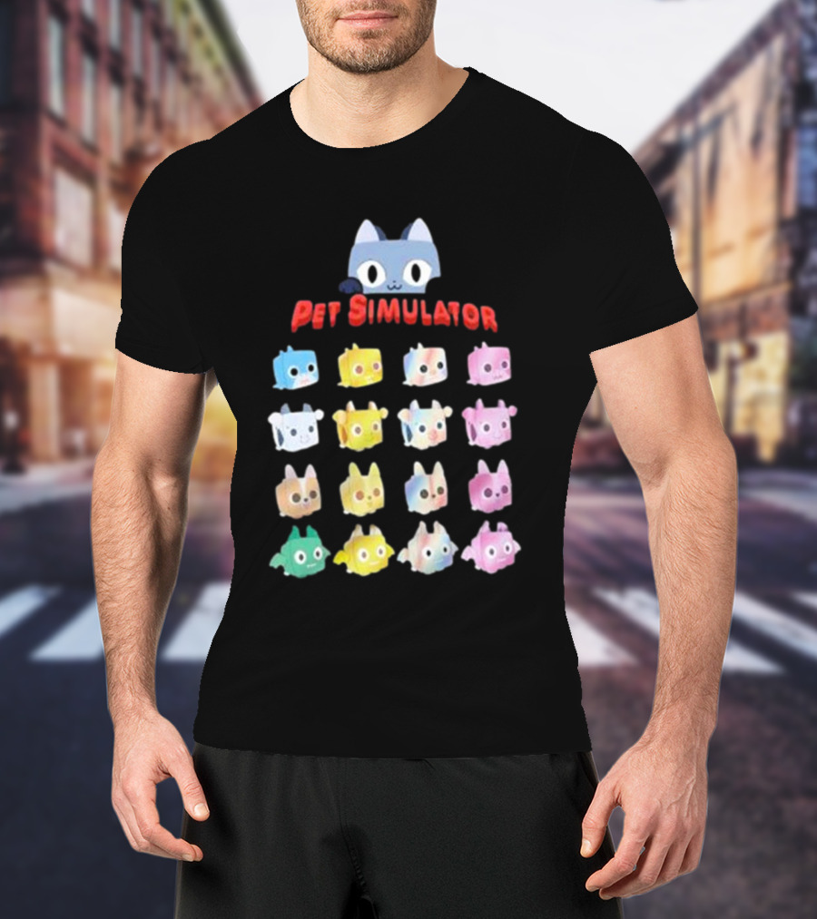 Alex Tanooki Pet Simulator Cute Colorful Kitty 16 Collection T-Shirt