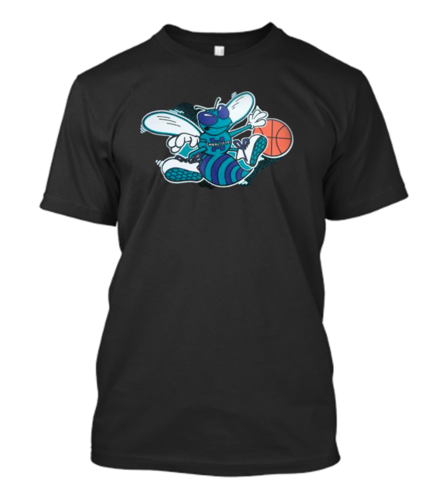 Charlotte Hornets Cartoon Mascot Basketball Playful T-Shirt