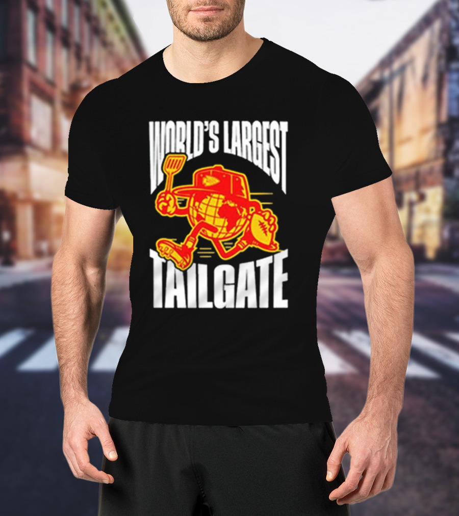 World's Largest Tailgate Football Globe And Spatula T-Shirt