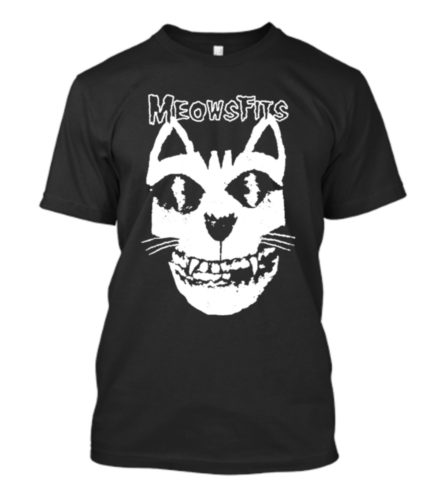 Meowsfits Grinning Cat Skull T-Shirt
