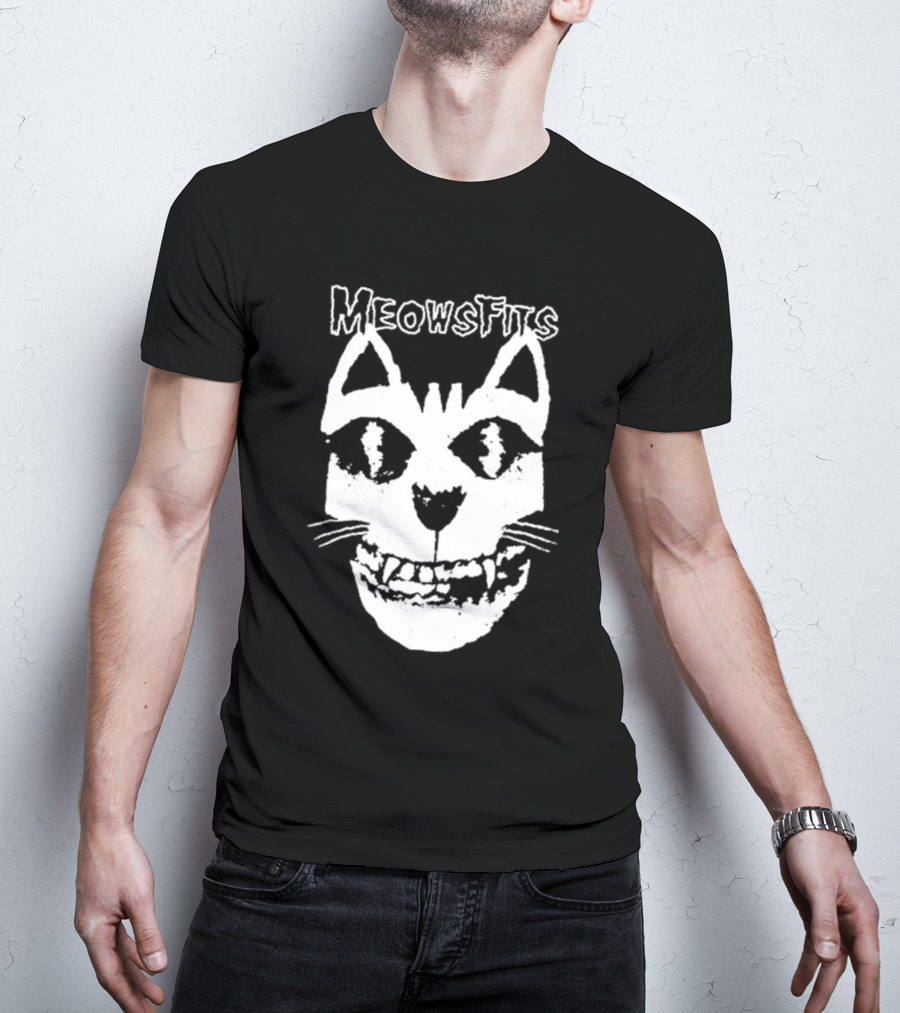 Meowsfits Grinning Cat Skull T-Shirt