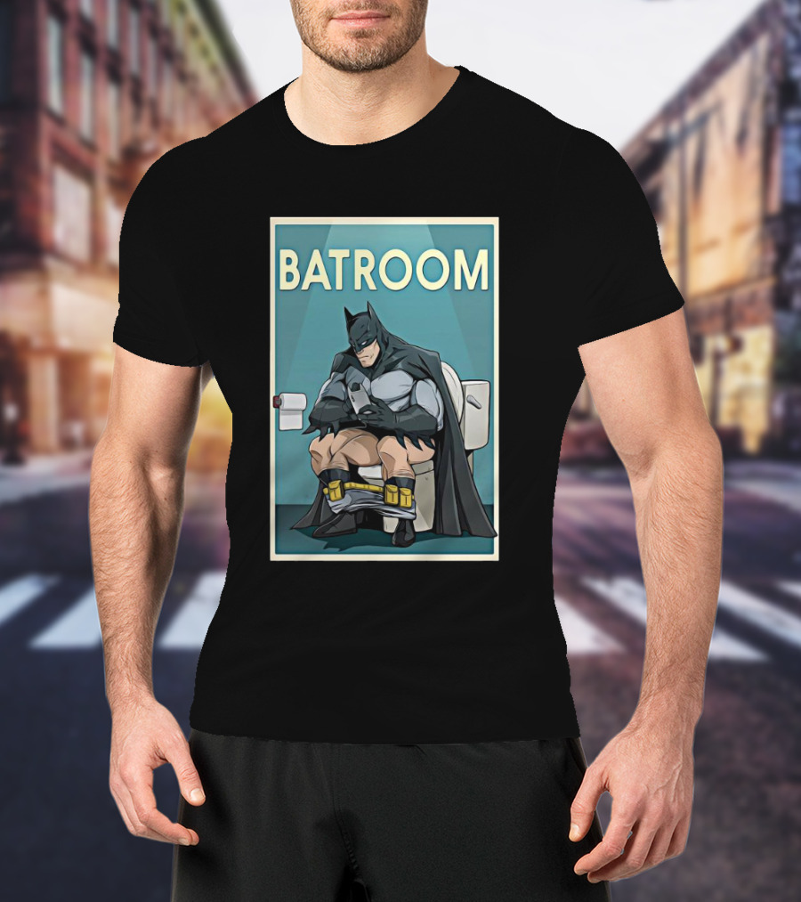 Batman Toilet Batroom Comic Panel T-Shirt