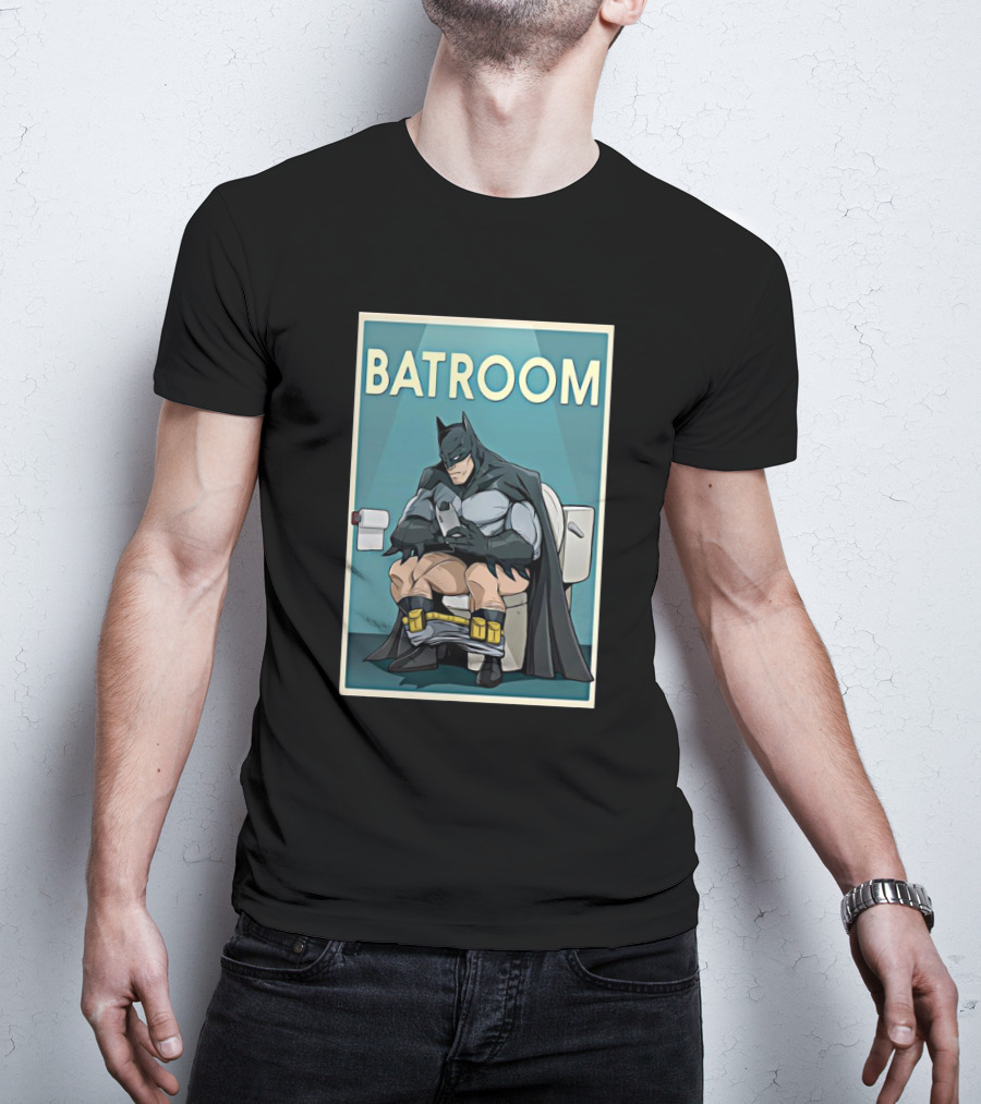 Batman Toilet Batroom Comic Panel T-Shirt