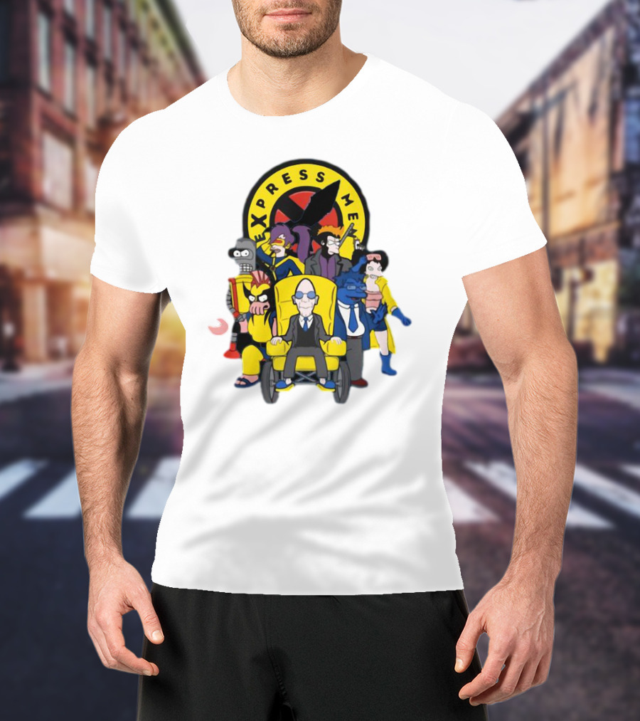 Express Men Futurama Meets X-Men Crossover Ensemble T-Shirt