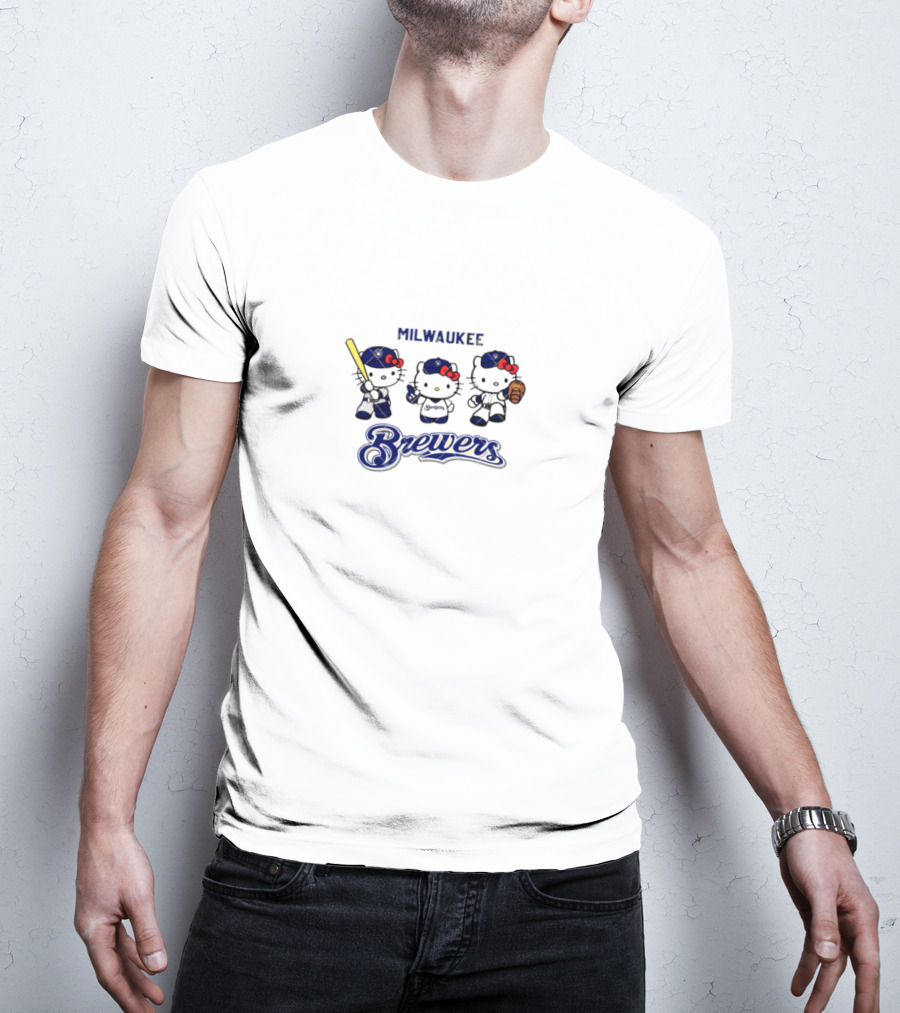 Milwaukee Brewers Hello Kitty Baseball Team T-Shirt
