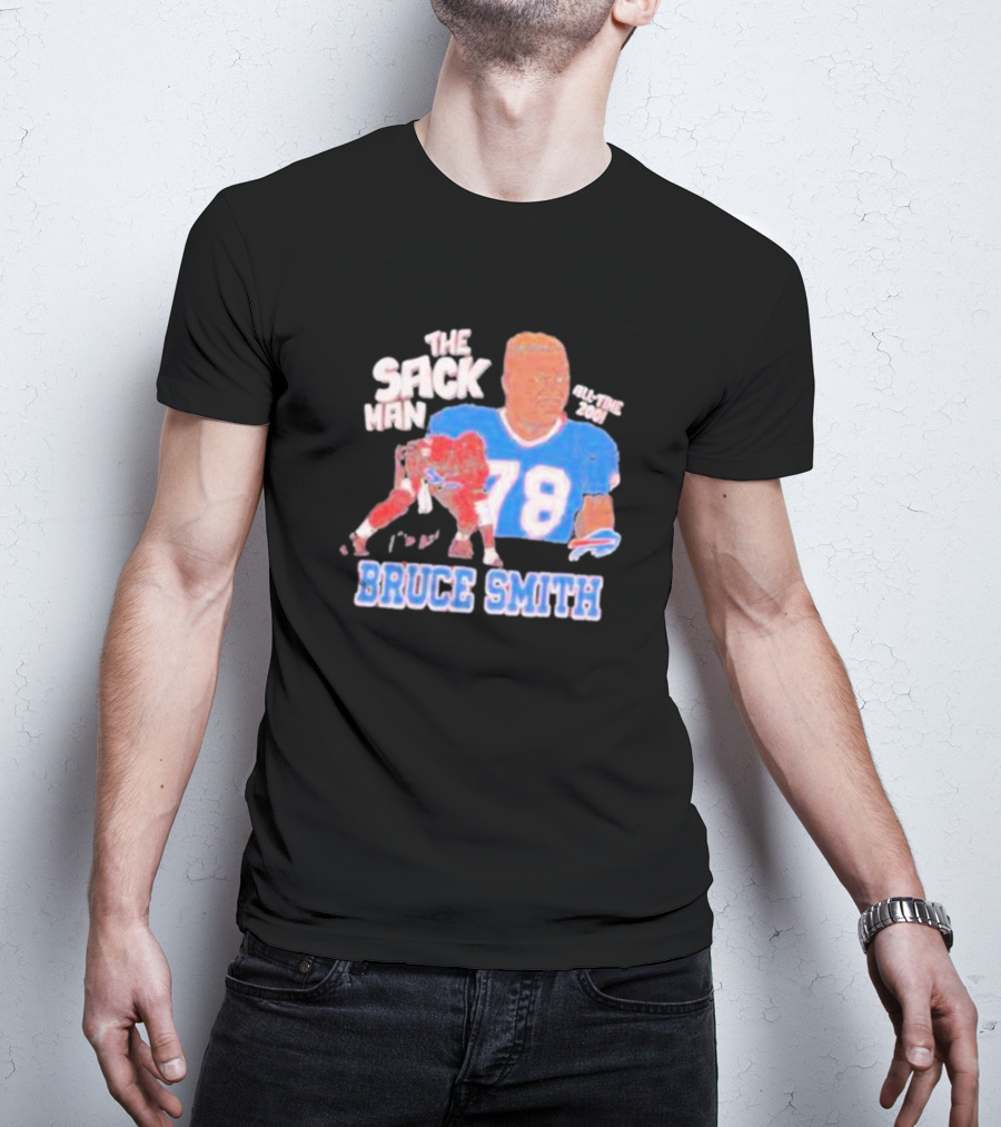Bruce Smith The Sack Man 78 Buffalo Bills All-Time 200 T-Shirt