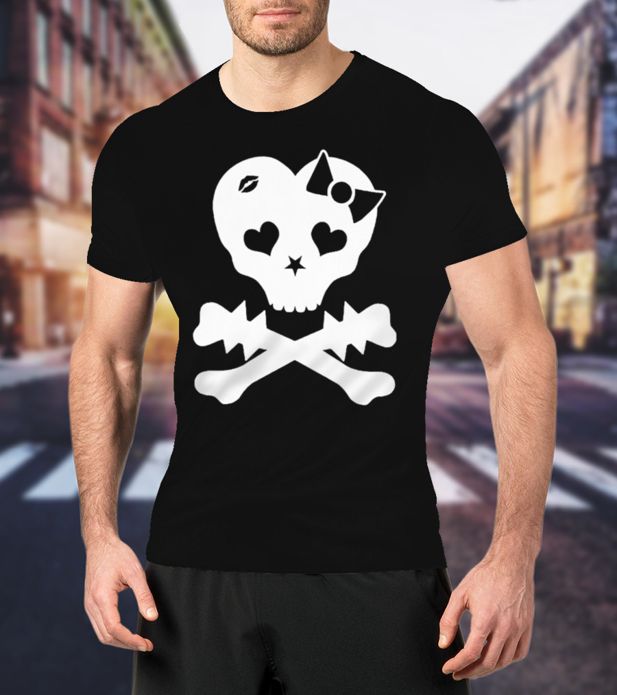 Punx N Kisses Twilight Skull Heart Bow Crossbones T-Shirt
