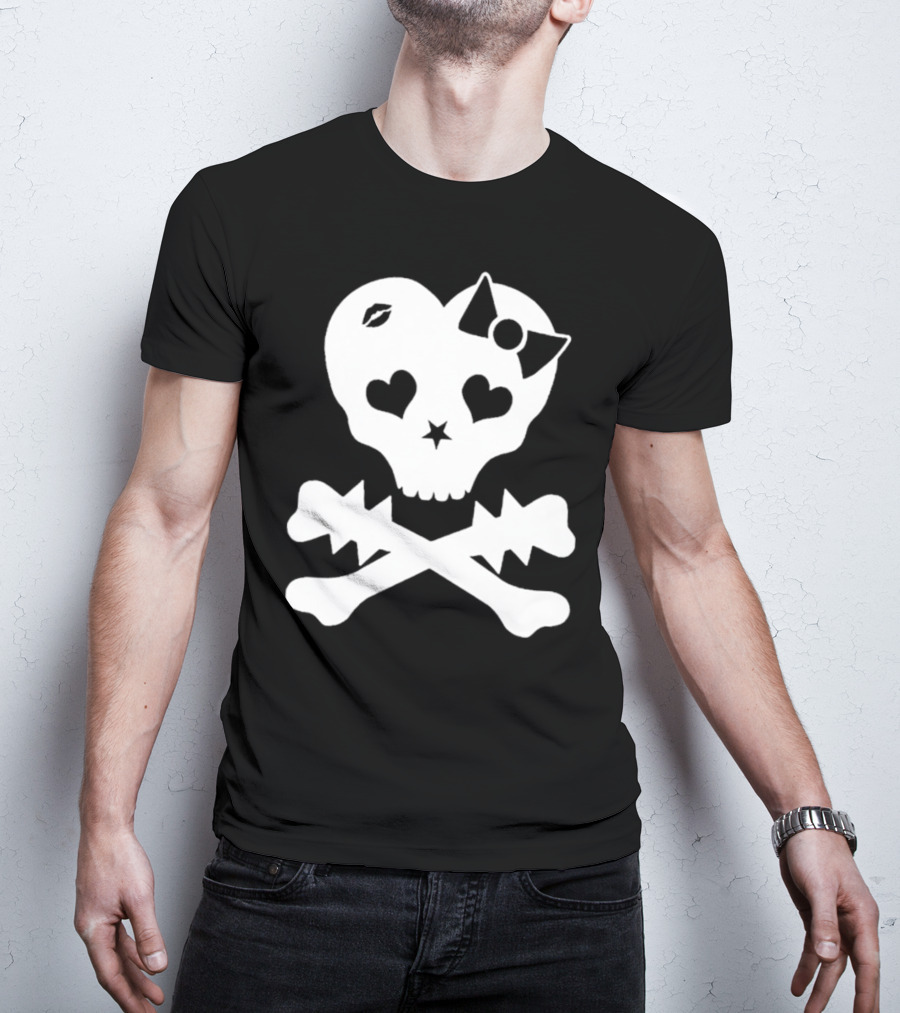 Punx N Kisses Twilight Skull Heart Bow Crossbones T-Shirt