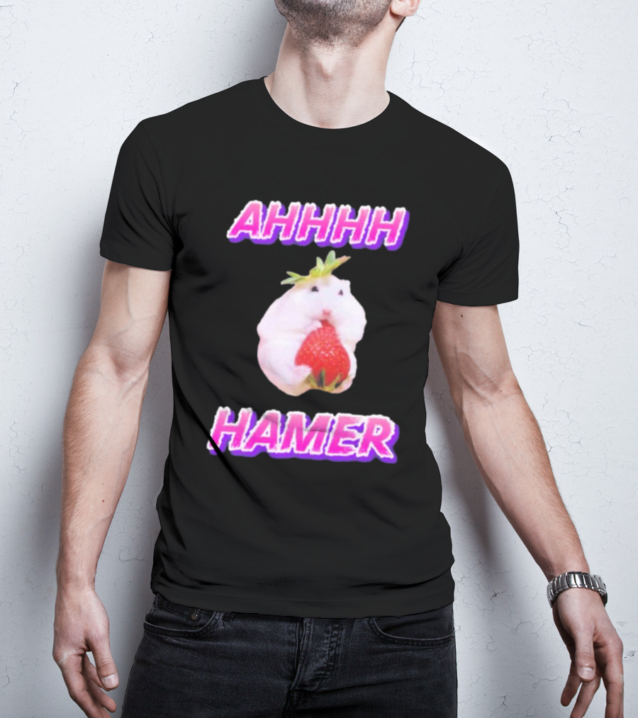 Ahhhh Hamer Strawberry Holding Hamer T-Shirt