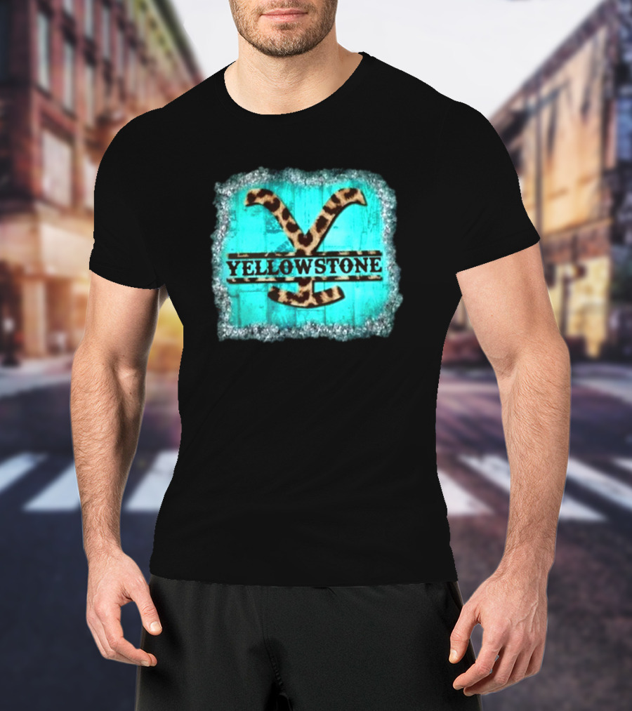 Yellowstone Turquoise Leopard Print T-Shirt