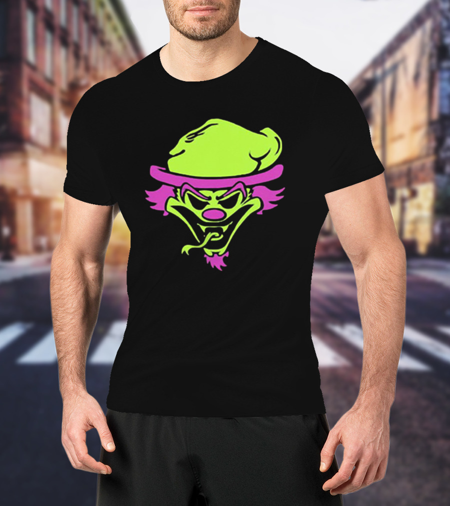The Rock Insane Clown Posse Riddle Box Neon Face T-Shirt