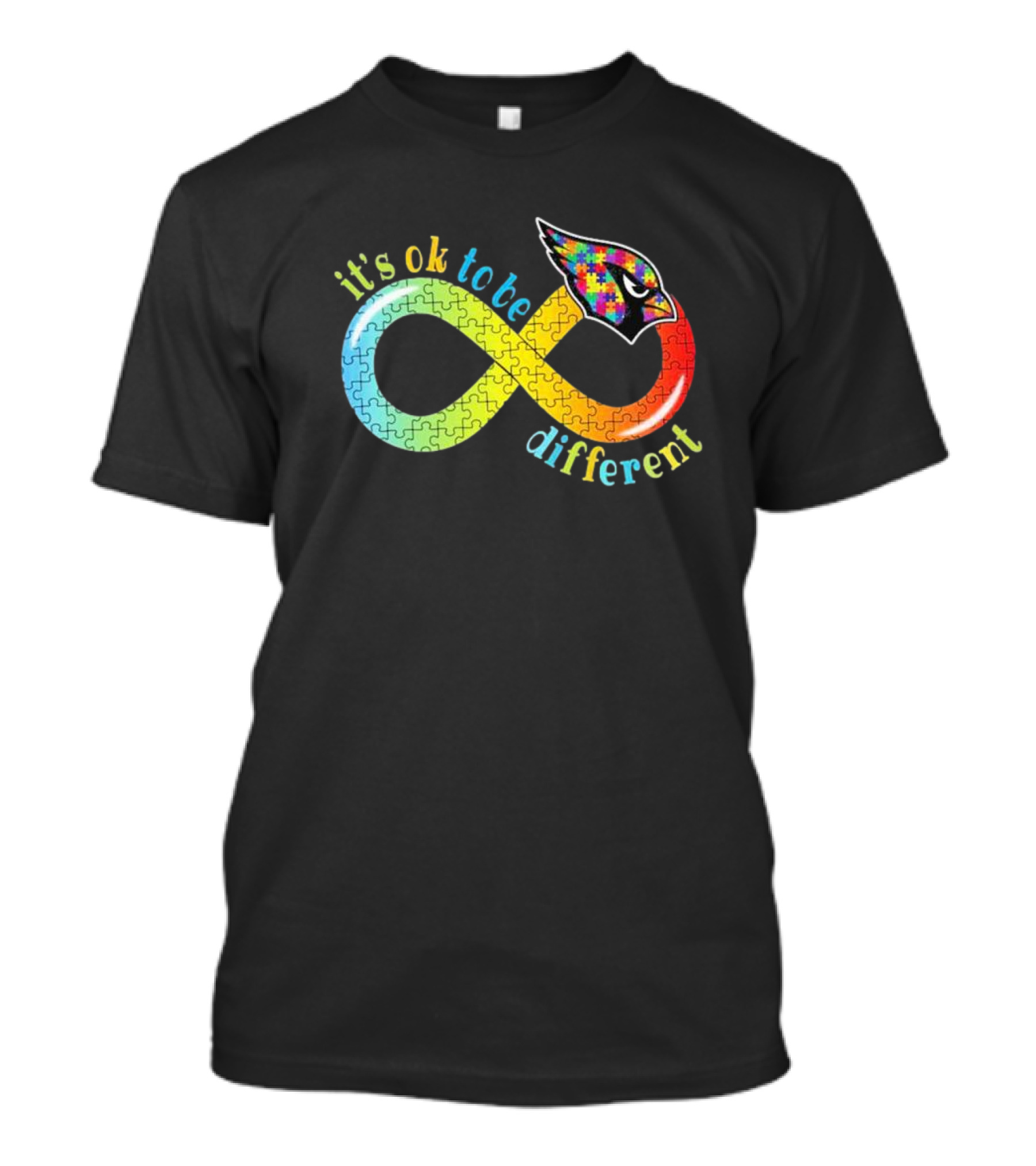 Arizona Cardinals Autism Awareness Infinity Symbol It’s Ok To Be Different T-Shirt