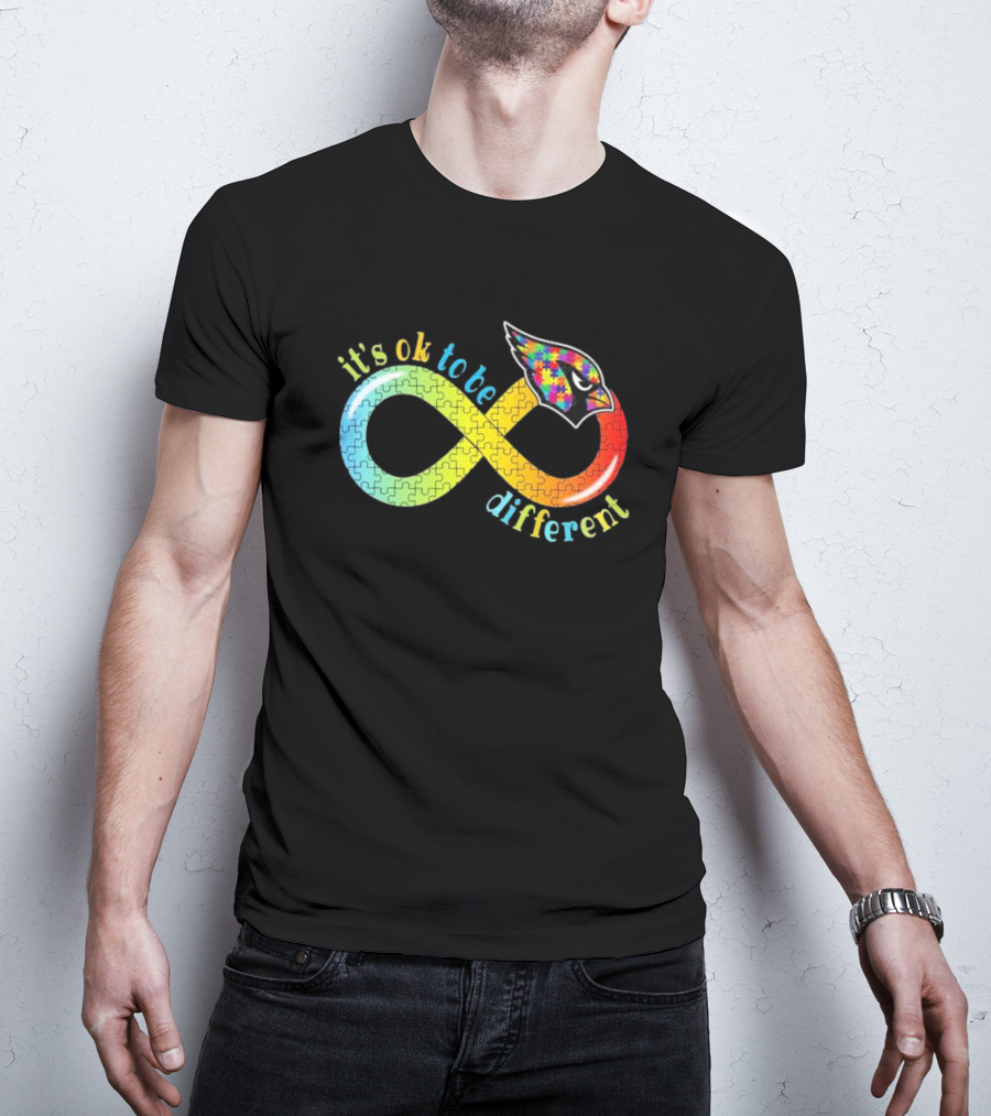Arizona Cardinals Autism Awareness Infinity Symbol It’s Ok To Be Different T-Shirt