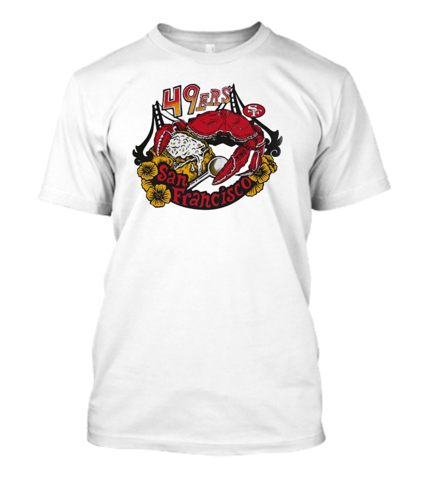 San Francisco 49ers NFL X Guy Fieri Flavortown Crab Bridge T-Shirt