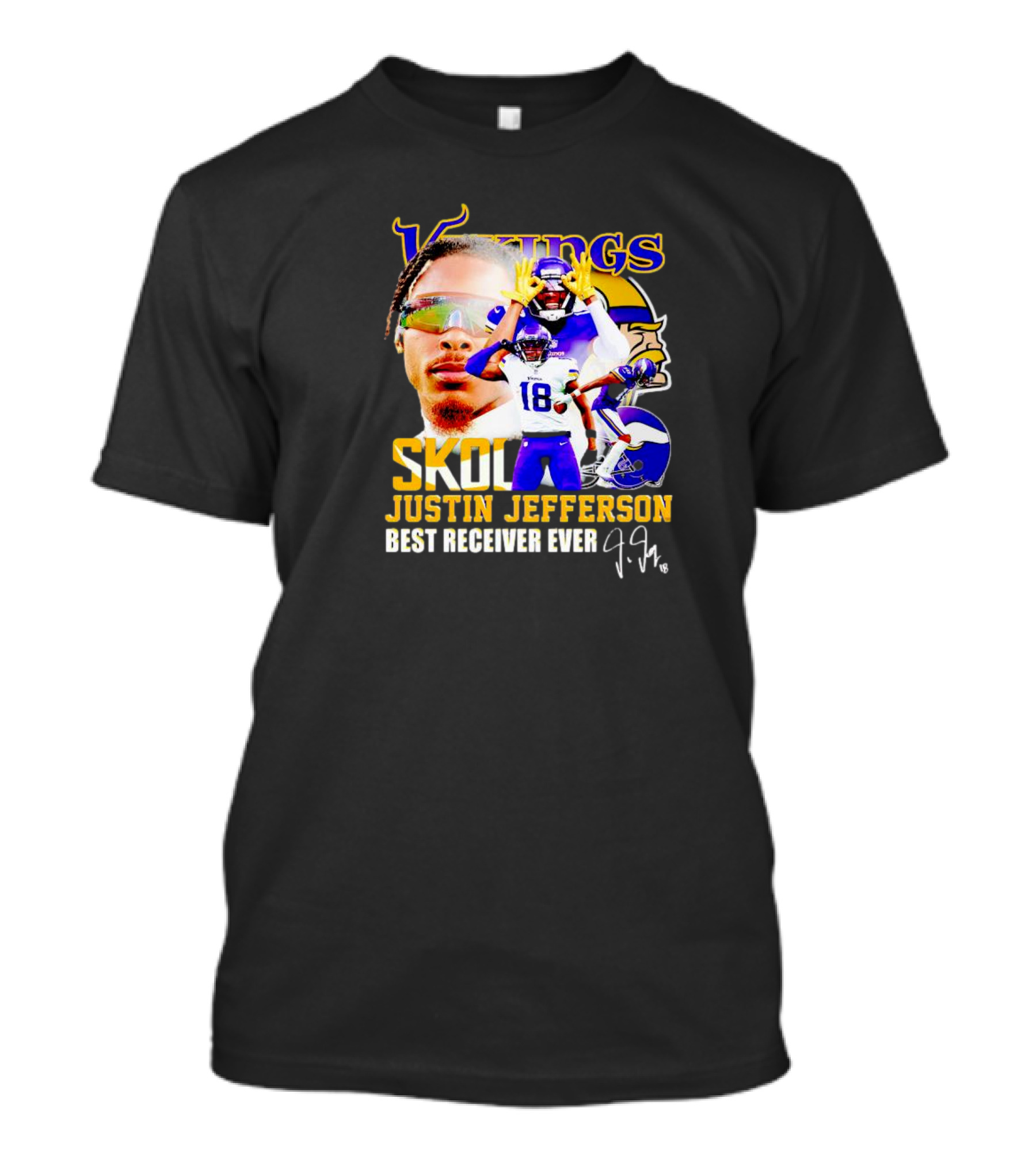 Justin Jefferson Vikings Skol Best Receiver Ever Signature T-Shirt
