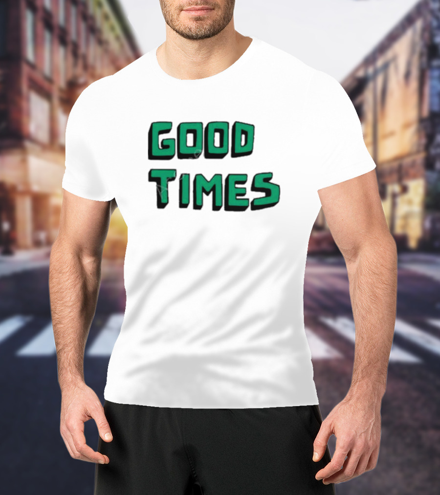 Kylie Minogue Good Times Retro Green Text T-Shirt