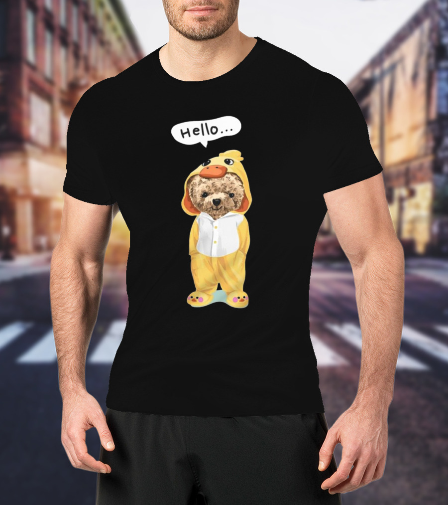 Bear Hello Duck Costume Curious Expression T-Shirt