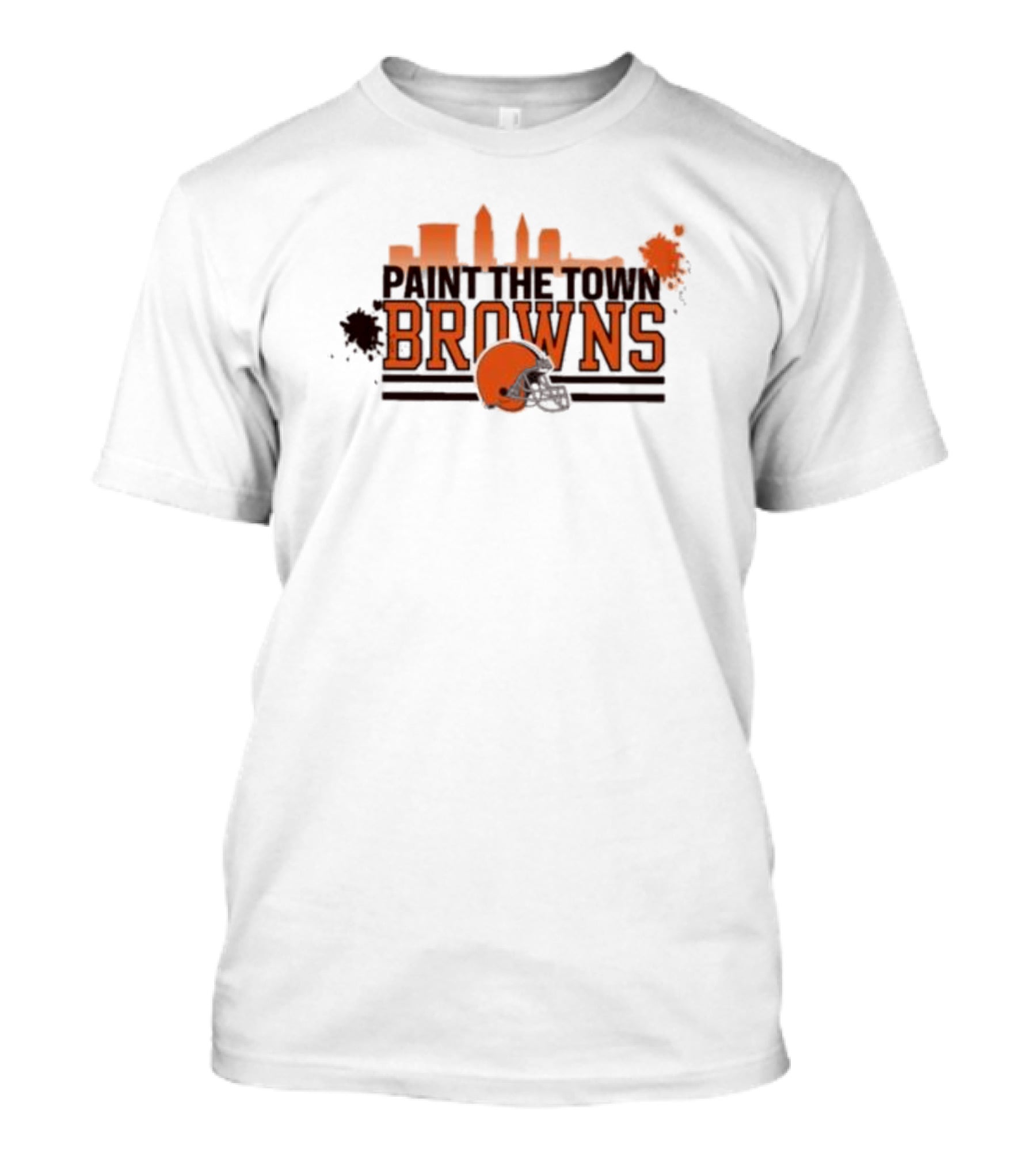 Paint The Town Cleveland Browns Football Browns Helmet Skyline T-Shirt