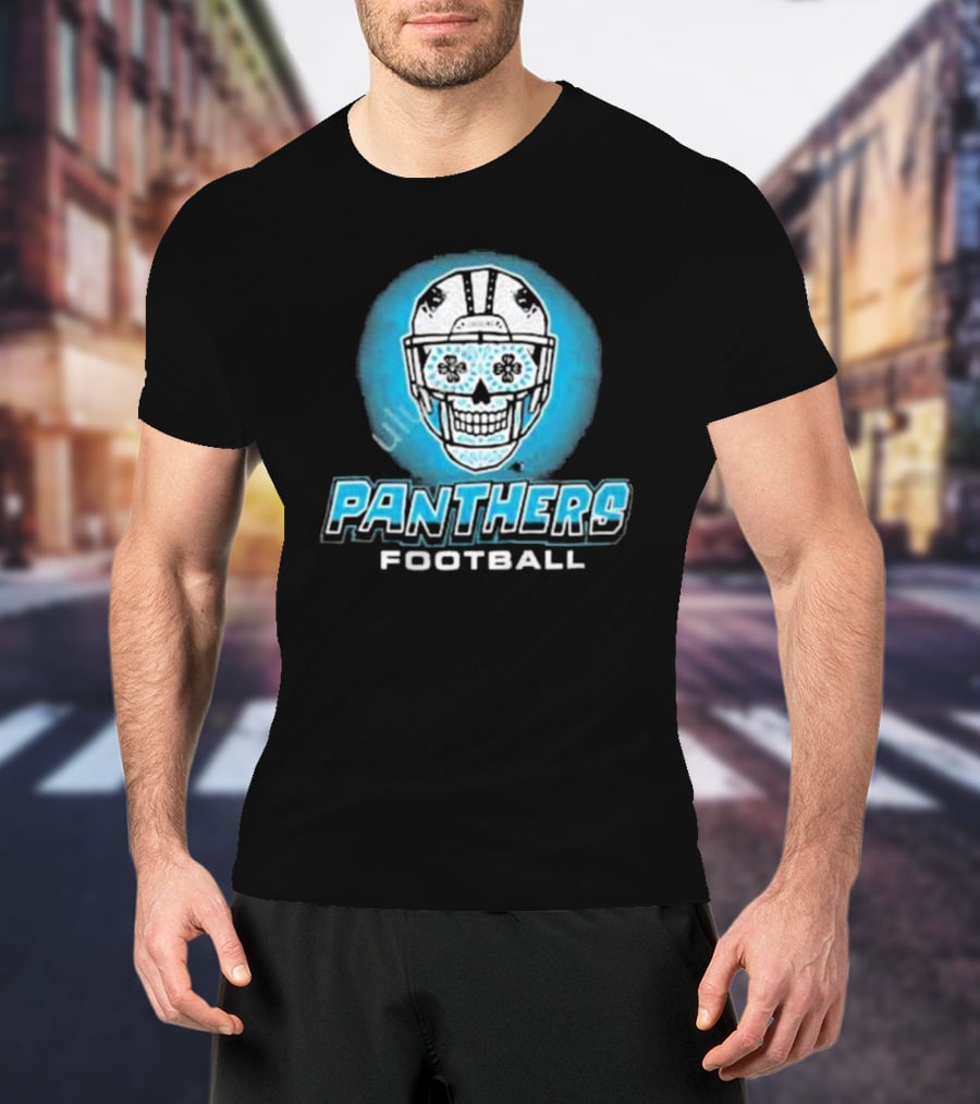 Panthers Football Skull Helmet T-Shirt