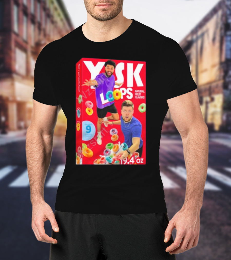 Ysk Loops Cereal Box You Should Know Podcast Natural Fruit Flavors T-Shirt