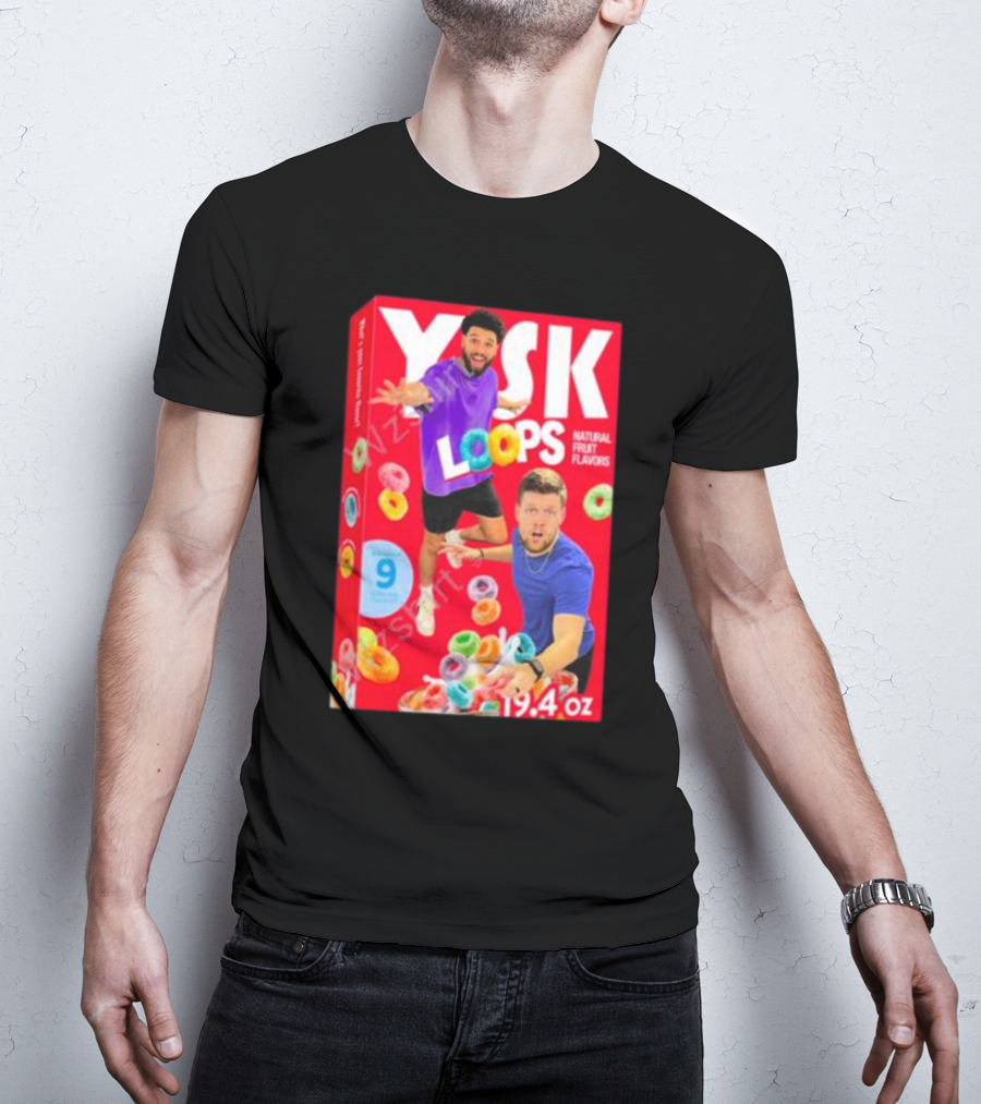 Ysk Loops Cereal Box You Should Know Podcast Natural Fruit Flavors T-Shirt