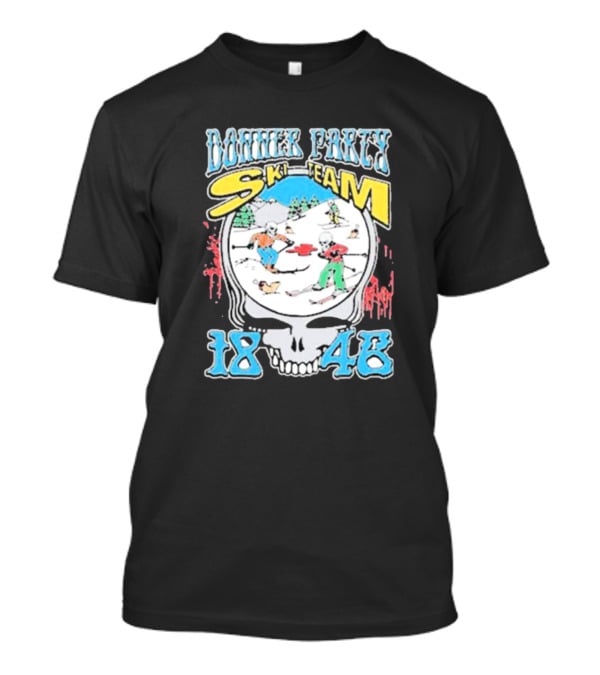 Donner Party Ski Team 1846 Skull Skiers Retro T-Shirt
