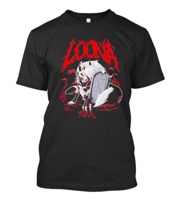 LOONA Graveyard Cat And Tombstone Scene T-Shirt