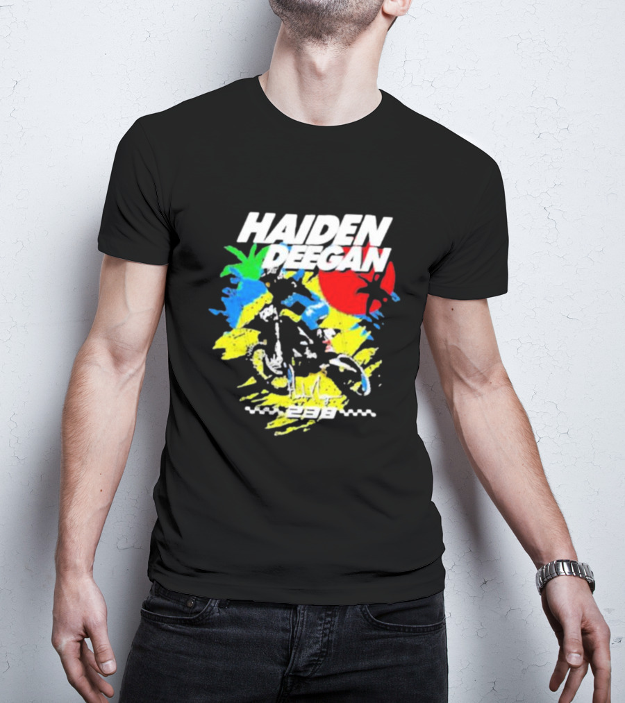 Haiden Deegan 38 Colorful Motocross Art With Sun And Palm Elements T-Shirt