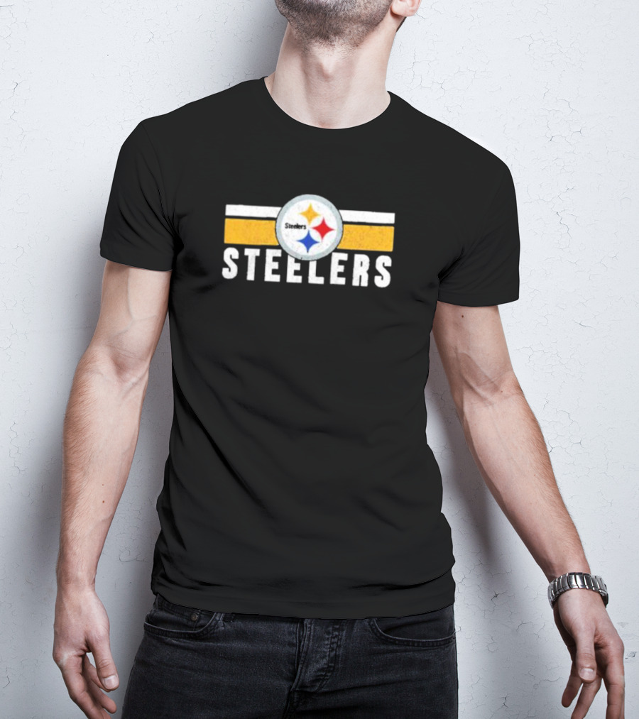 Pittsburgh Steelers Logo Stripes NFL Team Steelers T-Shirt