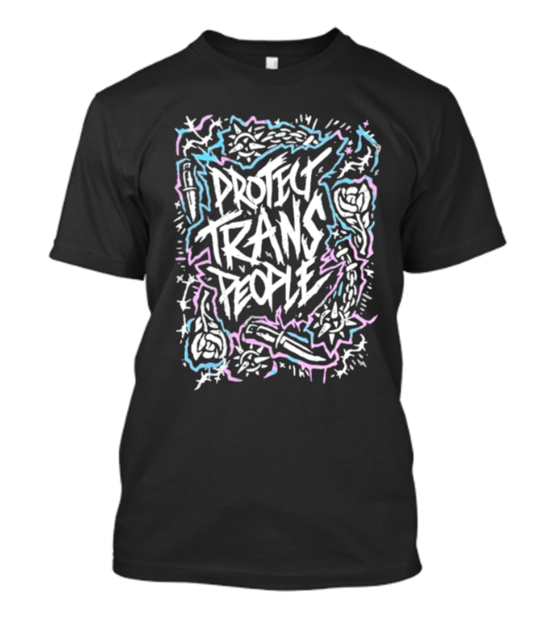 Protect Trans People Knife And Rose T-Shirt