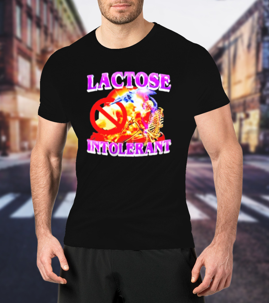 Lactose Intolerant Explosion Skeleton No T-Shirt