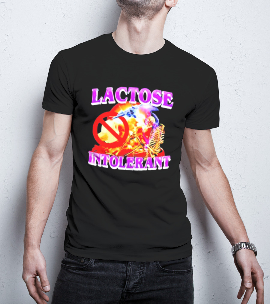 Lactose Intolerant Explosion Skeleton No T-Shirt