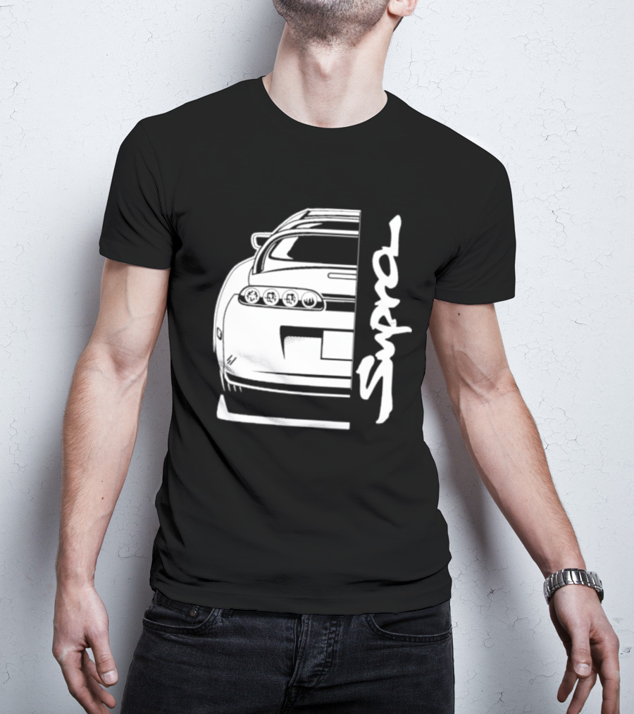 Toyota Supra Mk4 JDM Rear View Supra Text T-Shirt