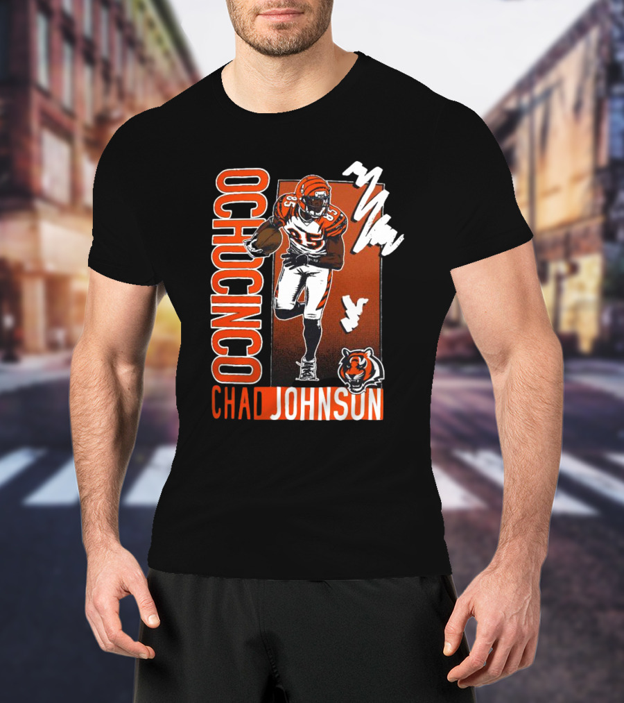 Ochocinco Chad Johnson Cincinnati Bengals Caricature T-Shirt