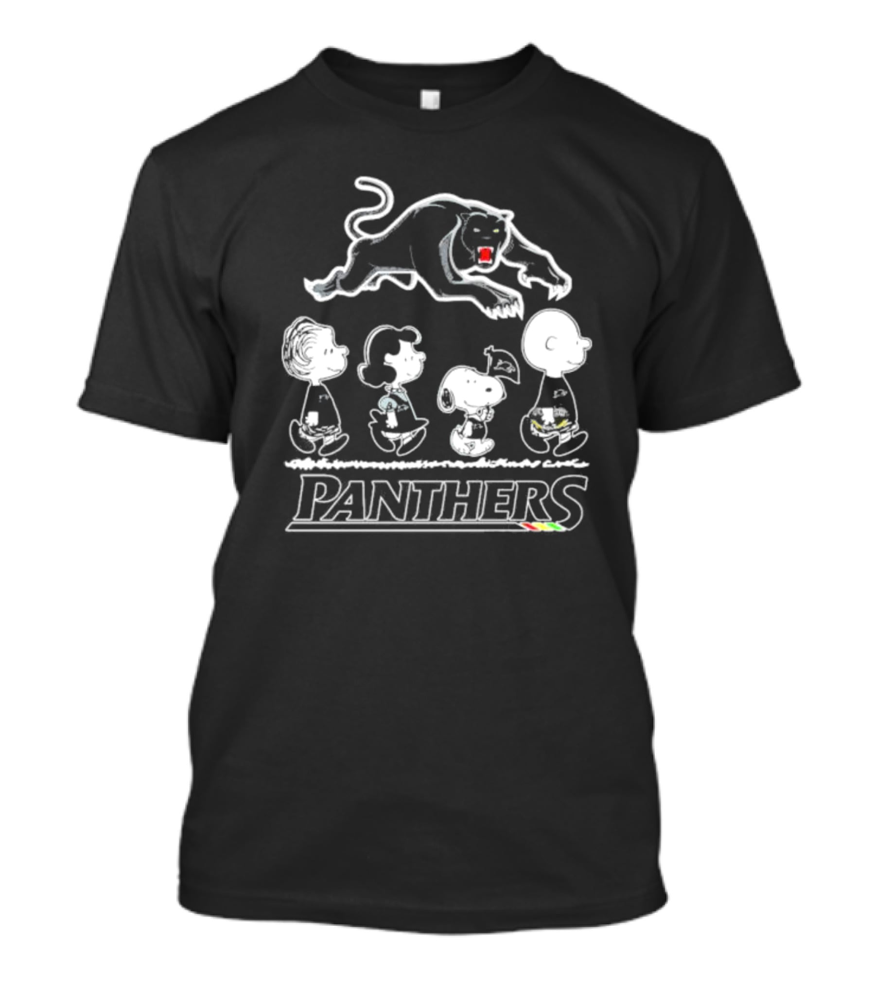 Peanuts Characters Walking With Panthers T-Shirt