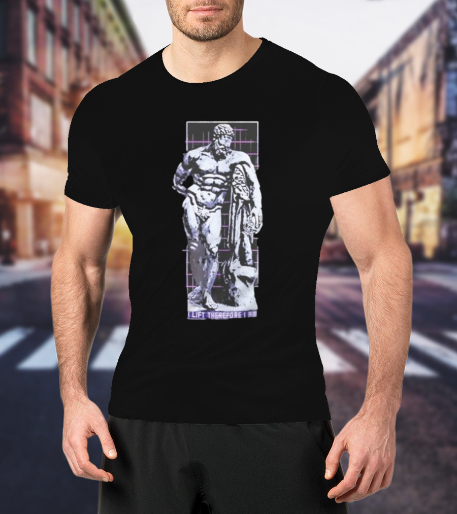 I Lift Therefore I Am Greek Statue Aesthetic T-Shirt