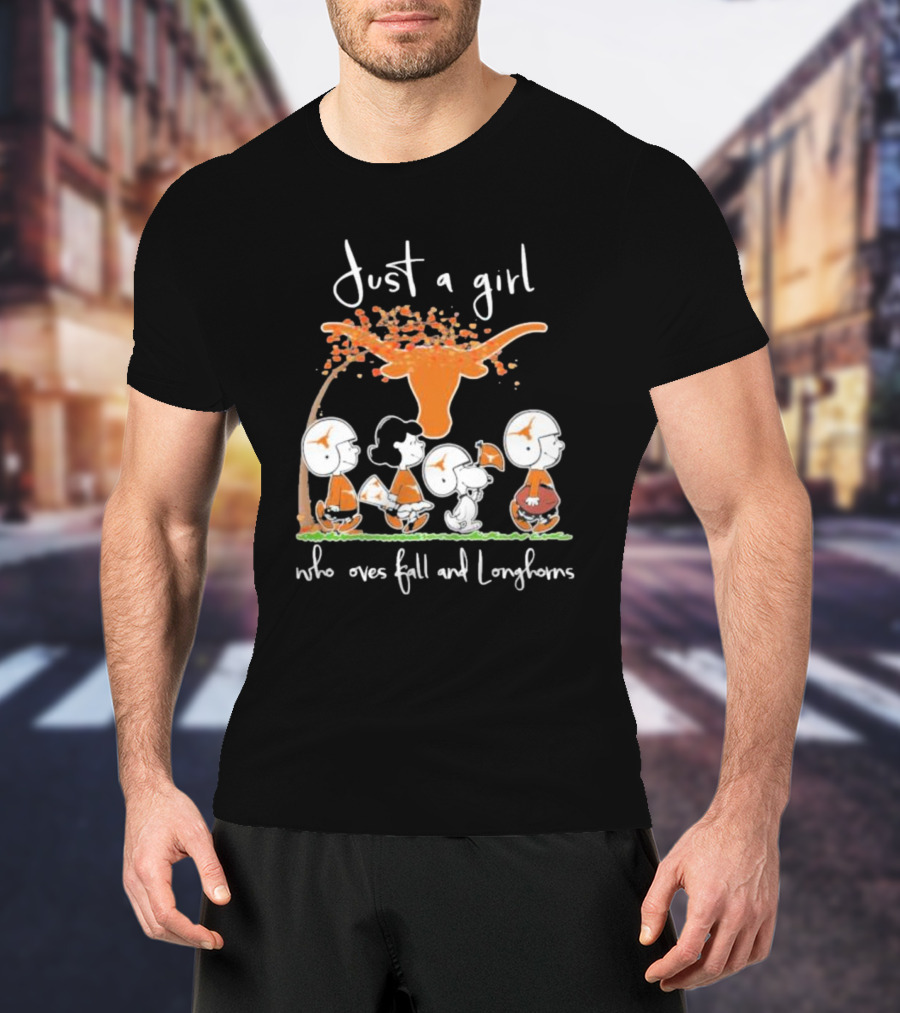 Just A Girl Who Loves Fall And Longhorns T-Shirt