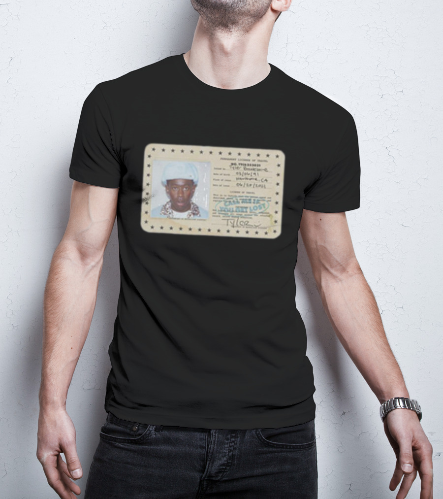 Tyler Call Me If You Get Lost License Card ID With Photograph T-Shirt