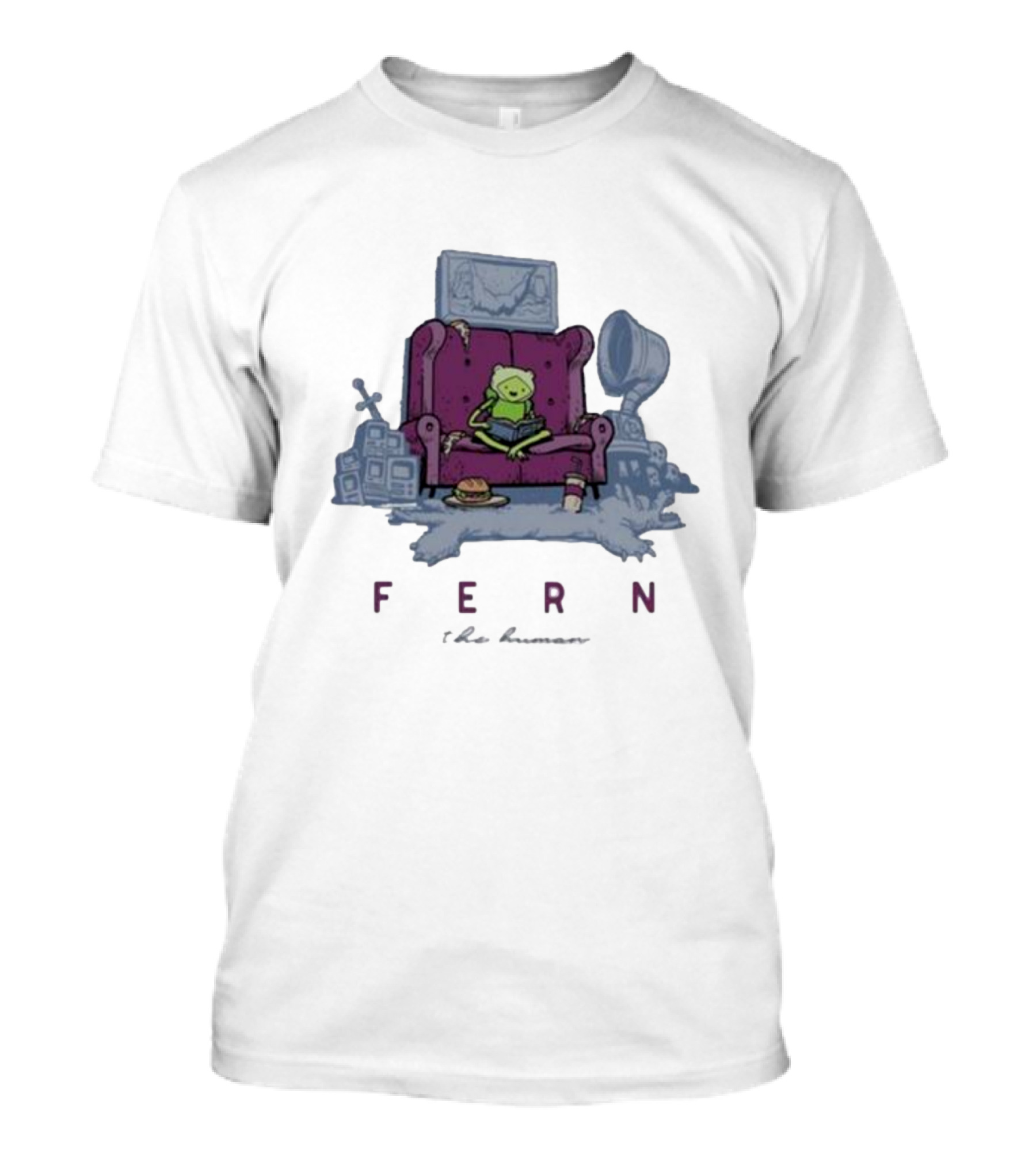 Fern The Human Adventure Time Sitting On Couch T-Shirt
