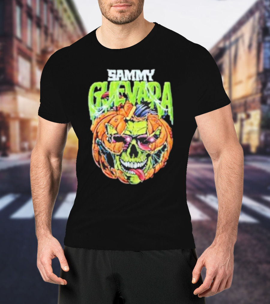 Sammy Guevara Goosebumps Halloween Pumpkin Skull T-Shirt