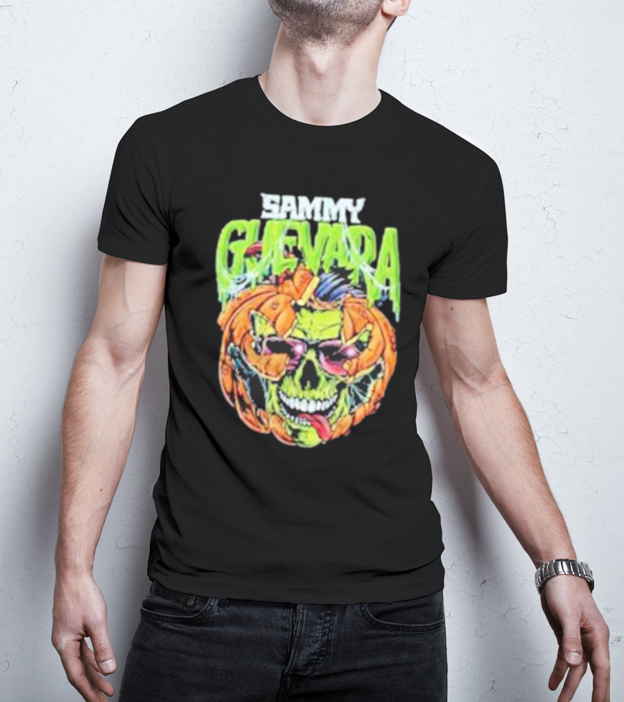 Sammy Guevara Goosebumps Halloween Pumpkin Skull T-Shirt