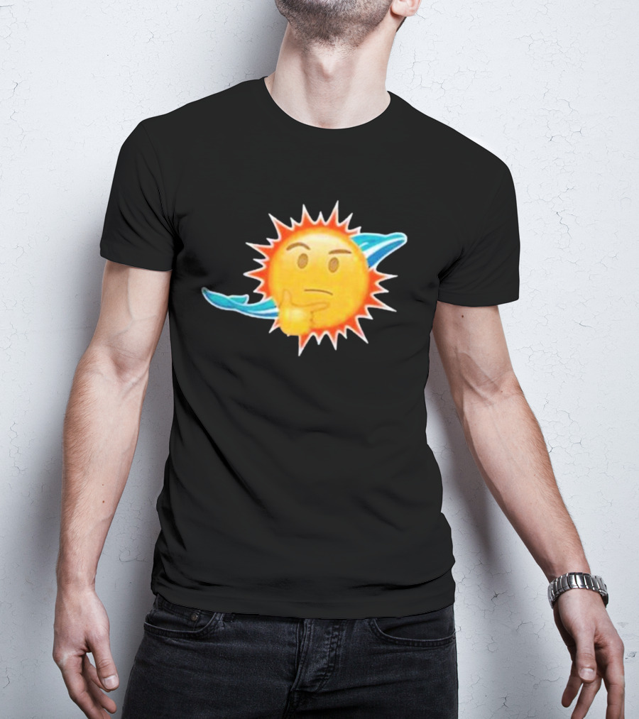 Dolphins Emoji Thinking Miami Sun Dolphins Emoji T-Shirt