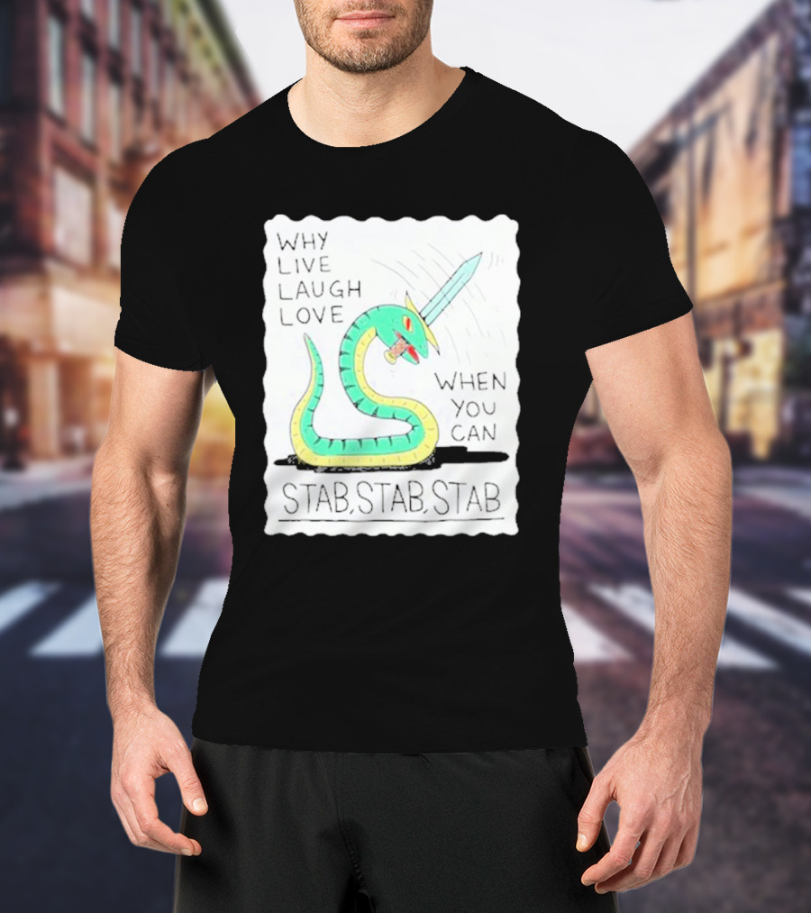 Why Live Laugh Love When You Can Stab Stab Stab Snake With Sword T-Shirt