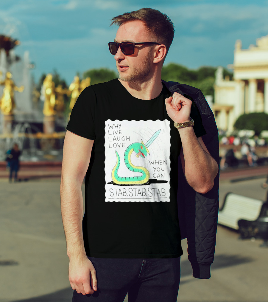 Why Live Laugh Love When You Can Stab Stab Stab Snake With Sword T-Shirt