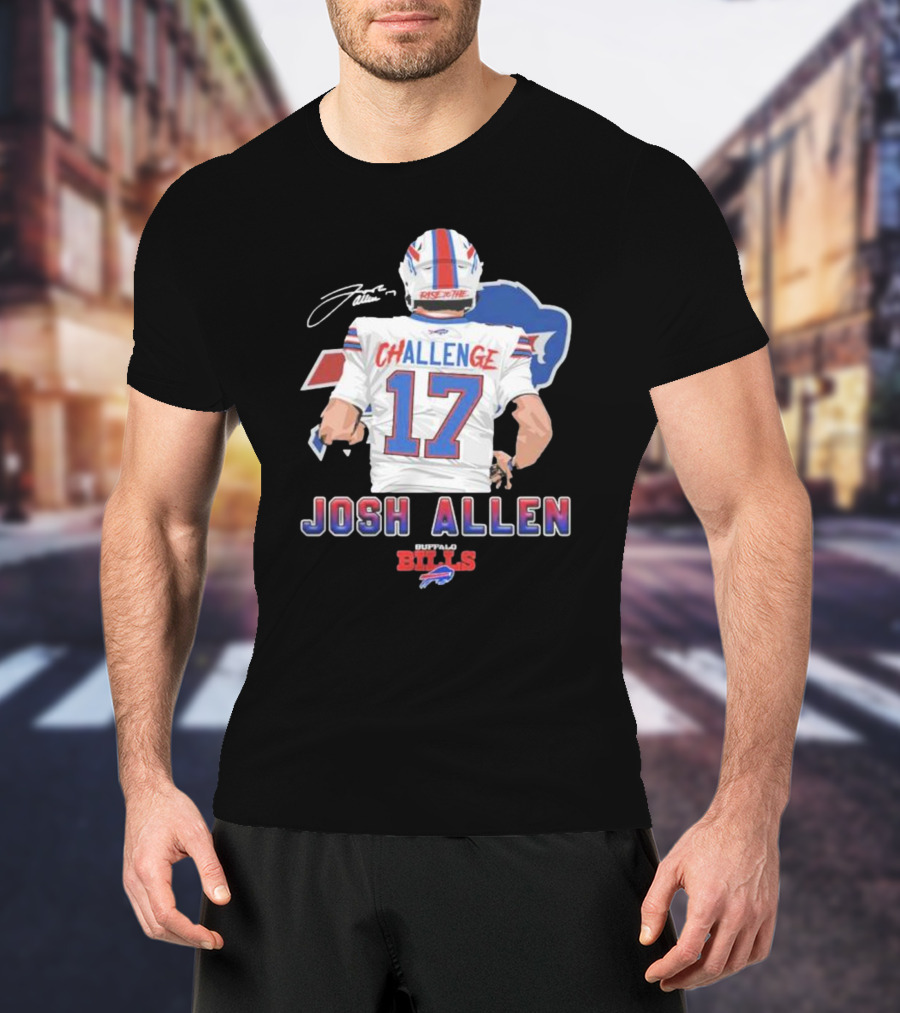 Josh Allen Challenge 17 Buffalo Bills Rise 17th T-Shirt