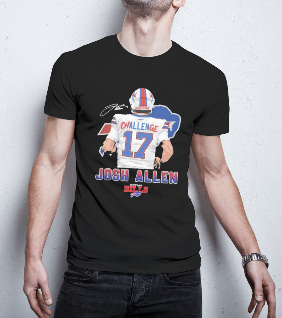 Josh Allen Challenge 17 Buffalo Bills Rise 17th T-Shirt